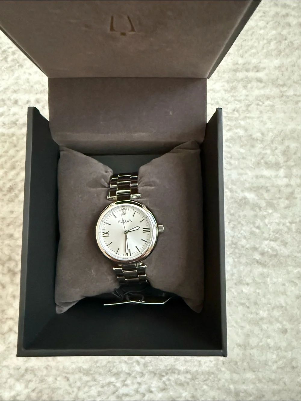 Bulova Women's Classic Stainless Steel Diamond Accent Bracelet Watch - 96P151